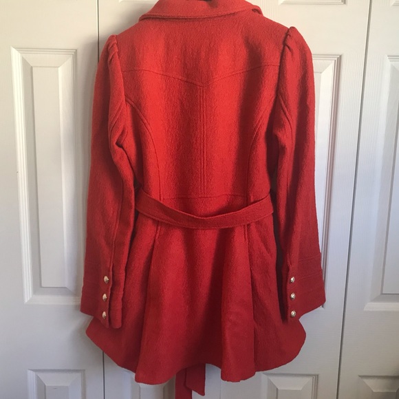 BEBE Women’s Swing Coat, Size M, Orange - Picture 4 of 7